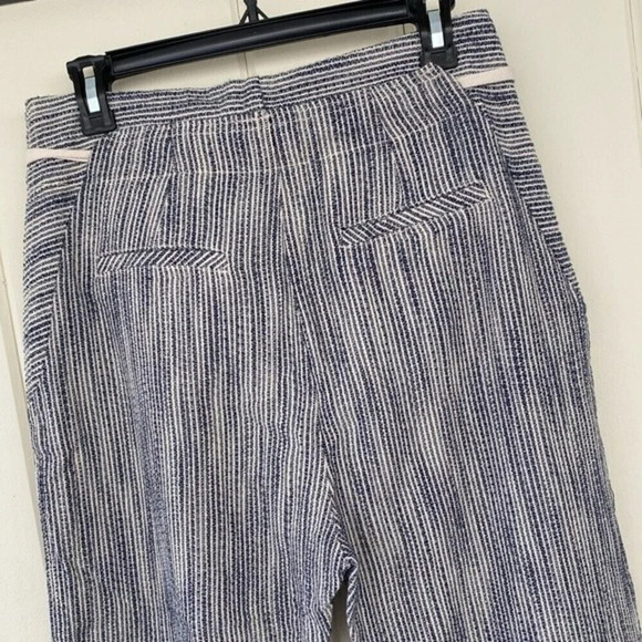 Free People, Light At Sunrise Crop Pants, Drawstring, Seersucker, Blue, Cream - Picture 5 of 7